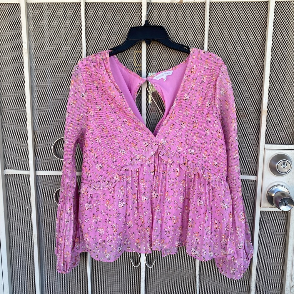 Elegant Pink Floral Blouse